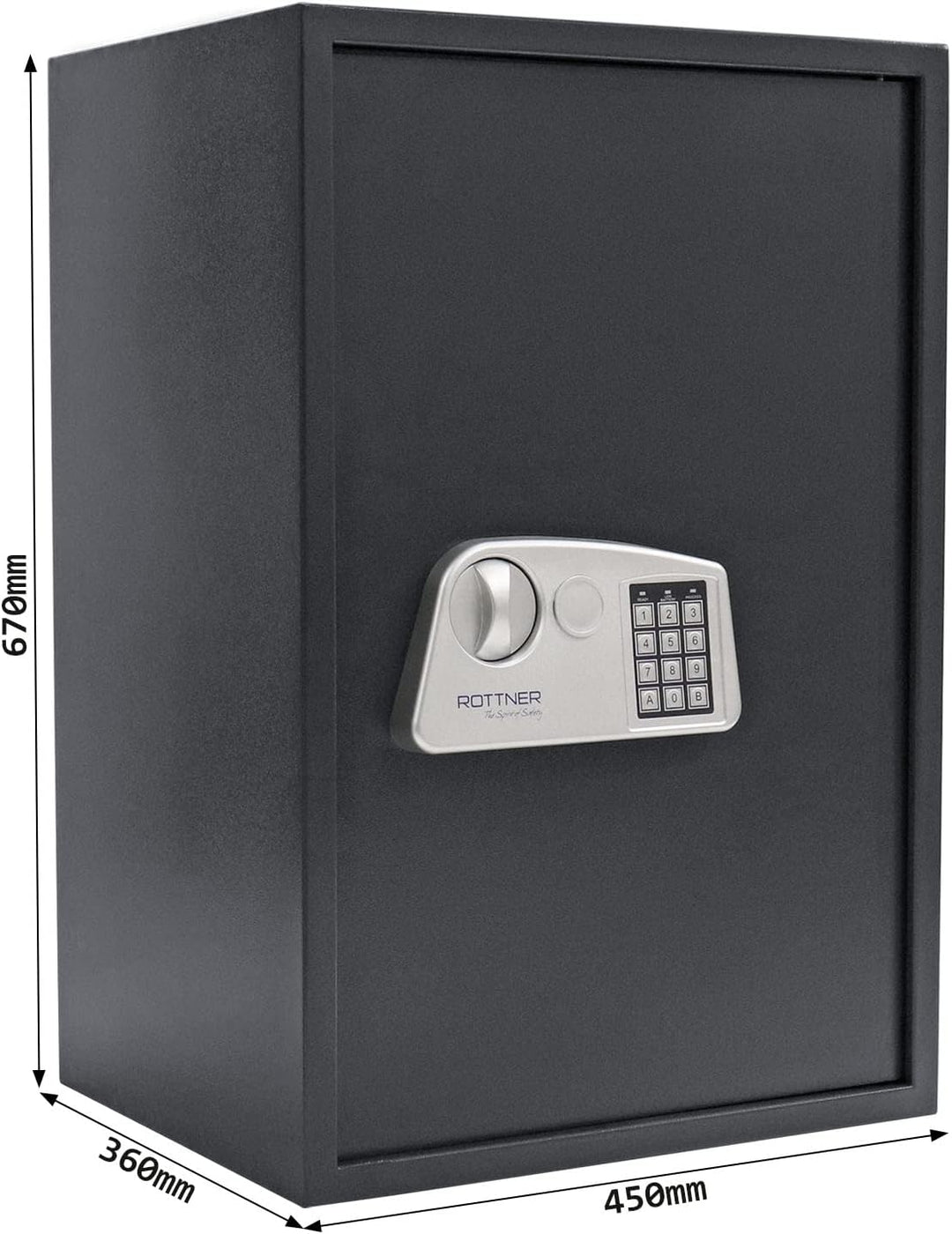 Rottner Möbeltresor Jupiter 5 Elektronikschloss mechanische Notöffnung anthrazit BxHxT 45x67x36 cm h