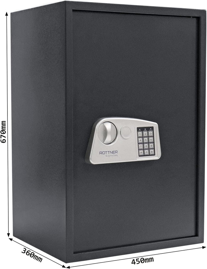 Rottner Möbeltresor Jupiter 5 Elektronikschloss mechanische Notöffnung anthrazit BxHxT 45x67x36 cm h