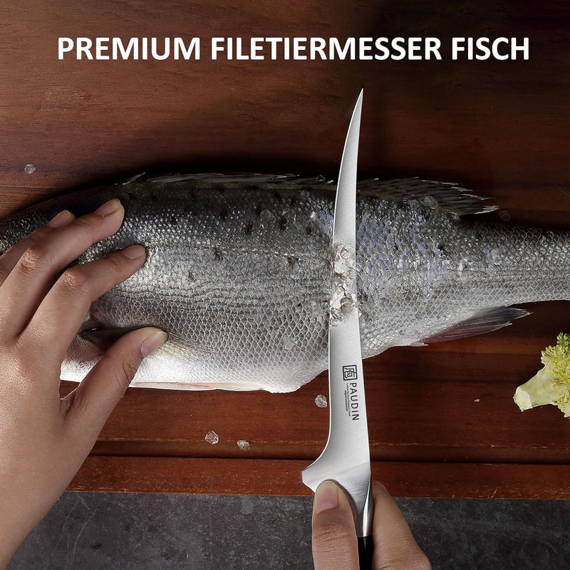 PAUDIN Filetiermesser fisch Messer 18 cm, Filitiermesser Scharf Fisch aus Deutscher Edelstahl 1.4116