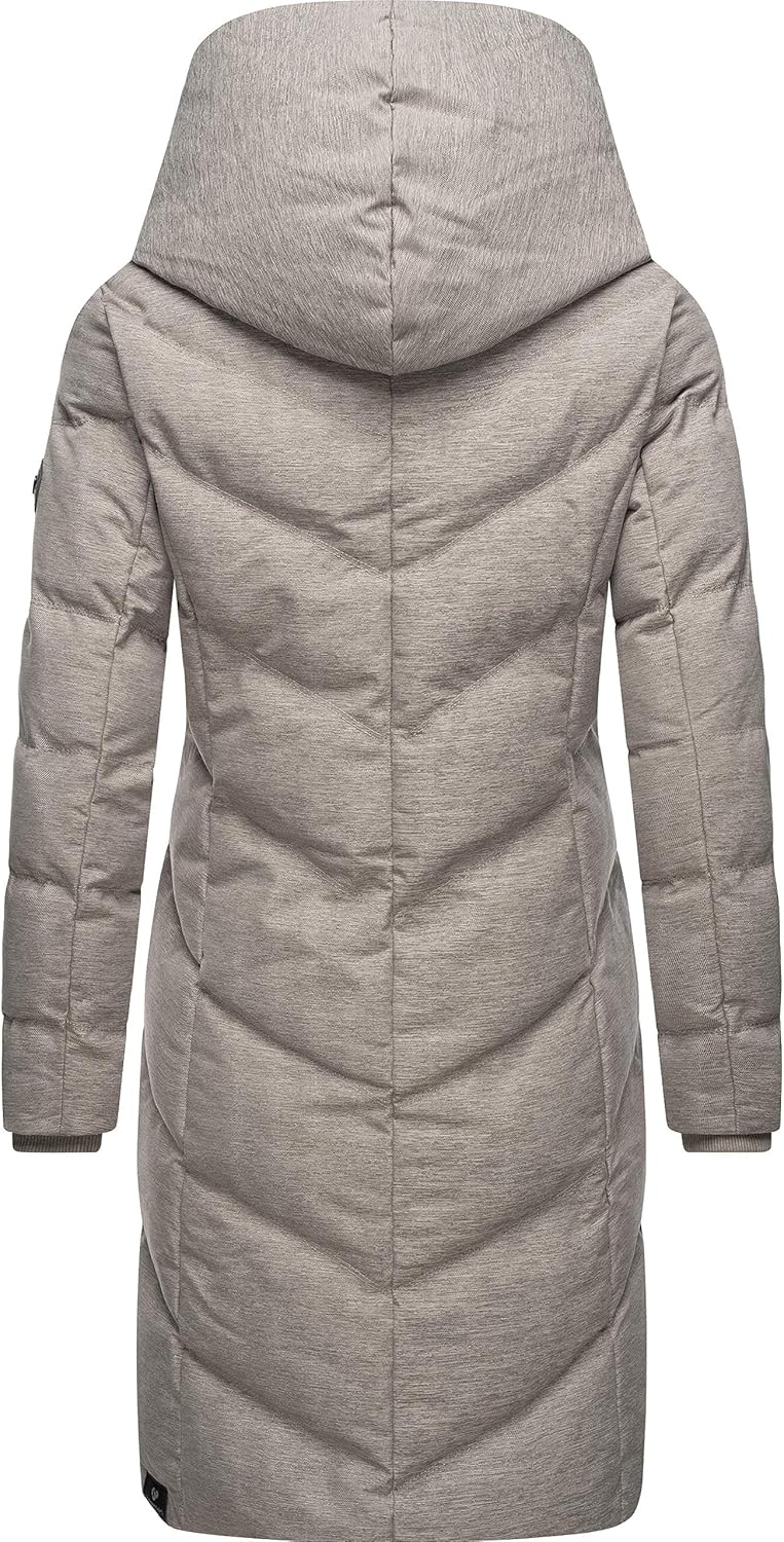 Ragwear Damen warmer Wintermantel Steppmantel wasserdicht mit Kapuze Natalka Melange XS-6XL 3XL Bone