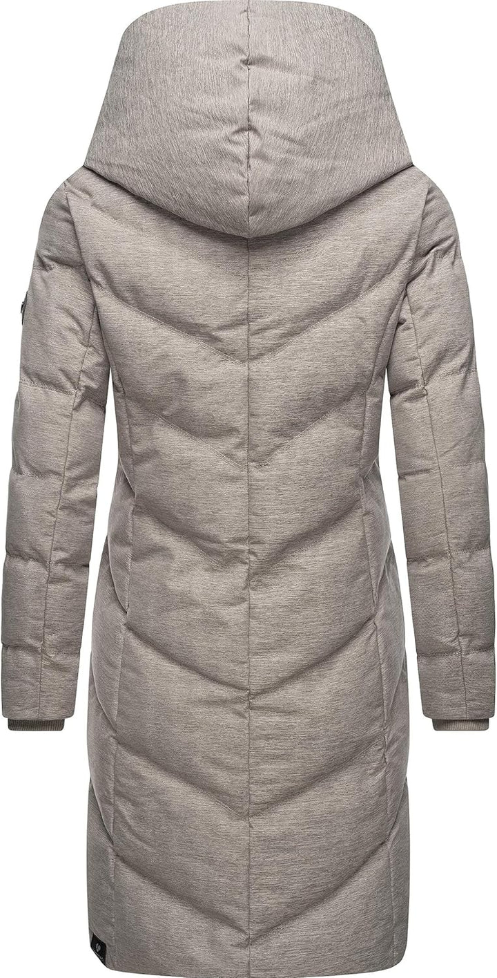 Ragwear Damen warmer Wintermantel Steppmantel wasserdicht mit Kapuze Natalka Melange XS-6XL 3XL Bone