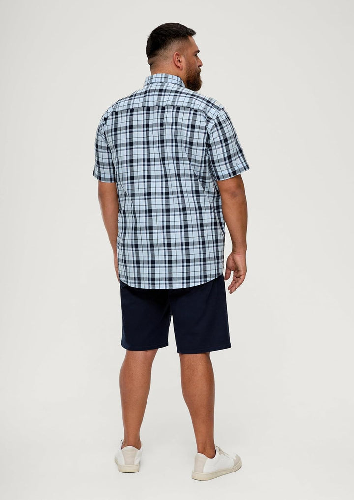 s.Oliver Herren Hemd Kurzarm XXL Blau 50n2, XXL Blau 50n2