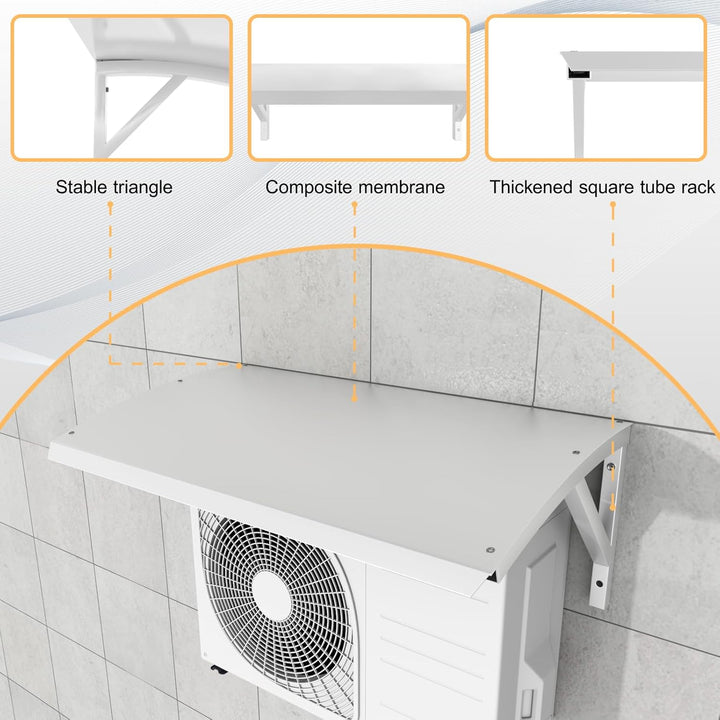 Klimaanlage Abdeckung für Aussengeräte, Vordach Terrasse UV Regen Schnee Sonnenschutz, Mini Split Wä
