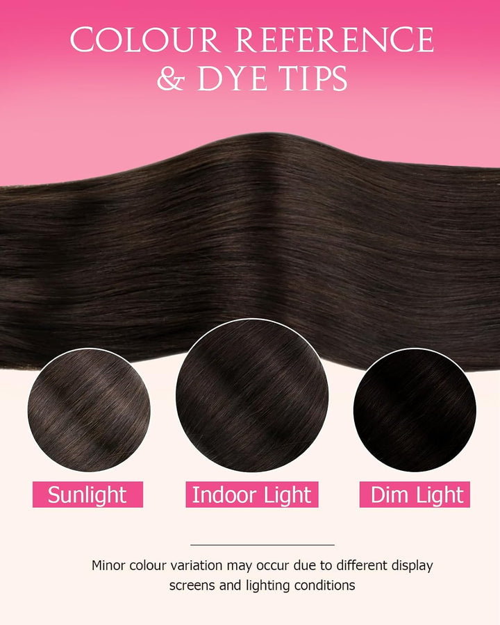 Hetto Microring Echthaar Extensions Dunkelstes Braun Echthaar Micro Ring Extensions Remy Microring E
