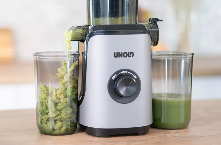 Unold 78275 Slow Juicer Sam, Entsafter mit grossem Einfüllschacht und 300W Motor für Obst, Gemüse, S
