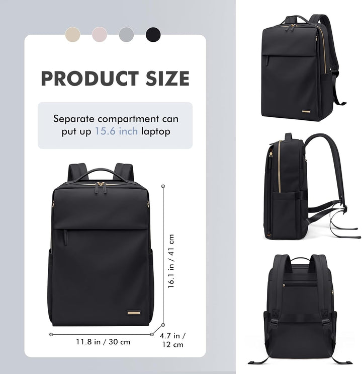 Rucksack Damen Laptop Reise Schulrucksack 15.6 Zoll mit Laptopfach, Wasserdicht Multifunktionaler Lä