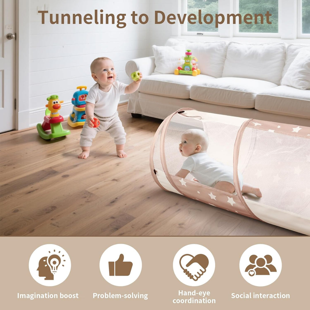 Sumbababy Pop up Spieltunnel für Kinder Indoor: 175×46cm Outdoor Klappbares Tunnel für Kinder Motori