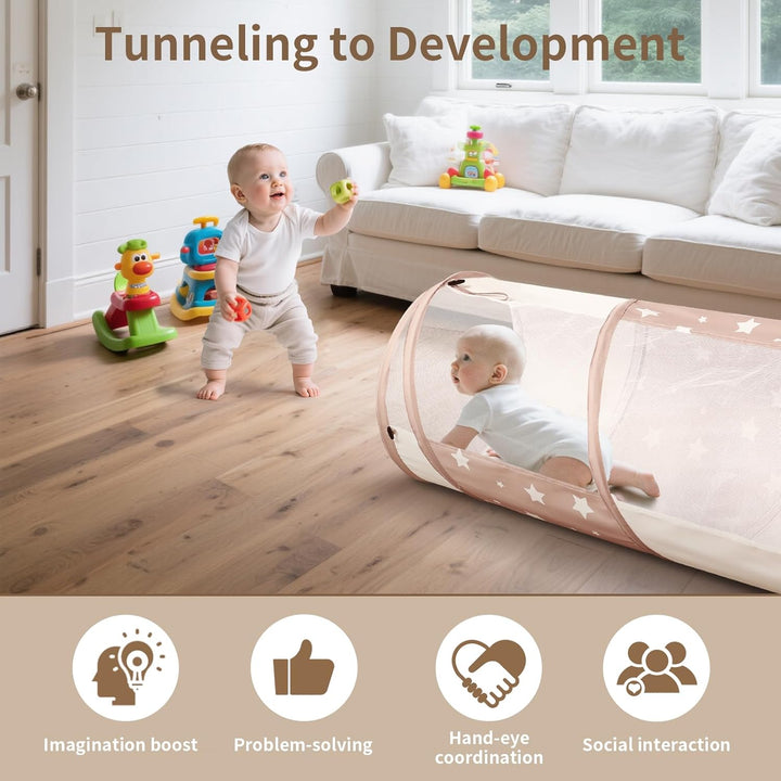 Sumbababy Pop up Spieltunnel für Kinder Indoor: 175×46cm Outdoor Klappbares Tunnel für Kinder Motori