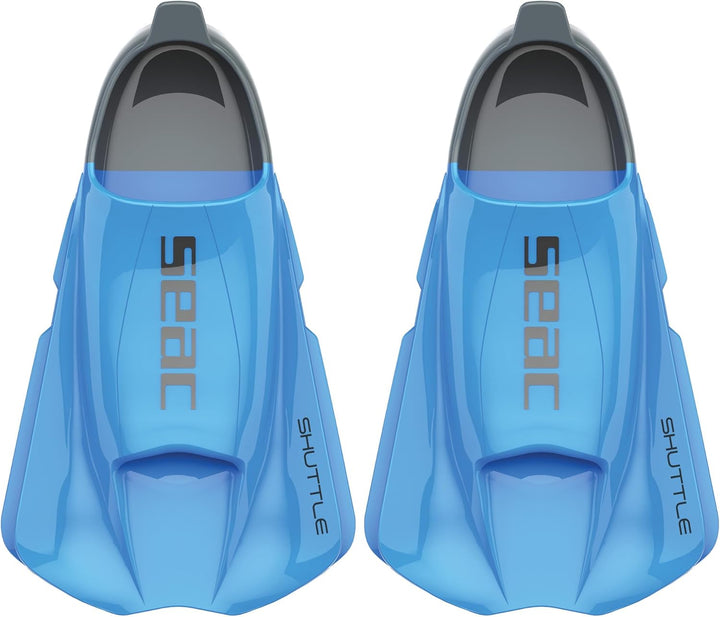 Seac Unisex-Adult Shuttle Flex Kurze Schwimmflossen aus 100% Silikon 43/44 hell blau, 43/44 hell bla