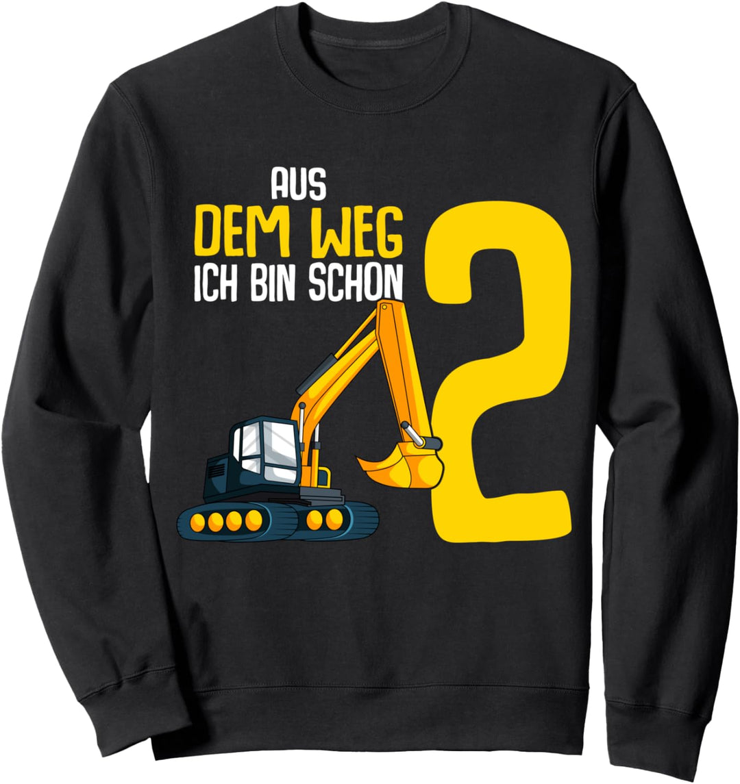 2. Geburtstag Bagger Baggerfahrer 2 Jahre Kinder Junge Sweatshirt