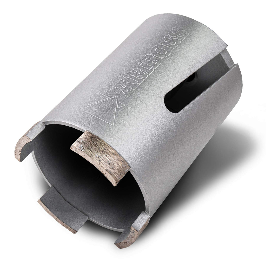 Diamant Dosensenker Ø 68 mm / M16 / Seitenschlitz / 90mm Nutzlänge - Amboss Silver Force Premium für