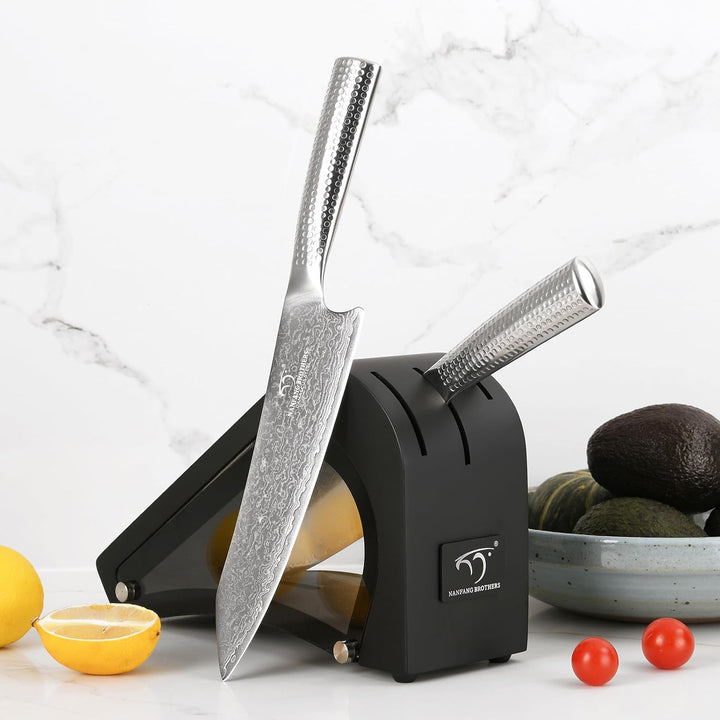 NANFANG BROTHERS Damaskus Küchenmesser Set VG10 Stahl 67 Lagen Superior, Damaskus Kochmesser mit geh
