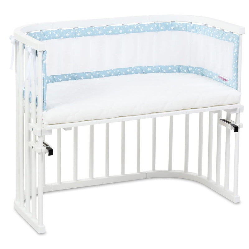 babybay Nestchen Mesh-Piqué passend für Modell Maxi, Boxspring und Comfort, azurblau Sterne weiss pa