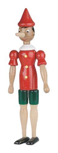 Pinocchio Gelenkfigur aus Holz, made in Italy, 38 cm