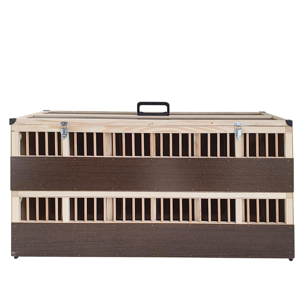 Kleintier-Transportbox aus Holz - 12 Abteilungen - je mit verschliessbarem Innendeckel