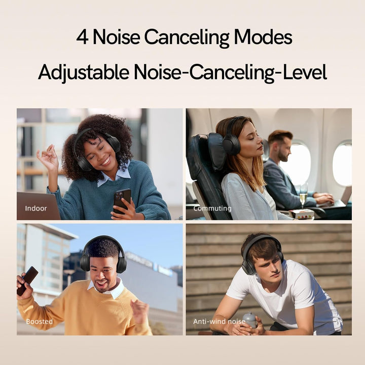 QCY H3 ANC Bluetooth Kopfhörer Over Ear,Hybrid Active Noise Cancelling Kopfhörer,Hi-Res Sound,60H Ak