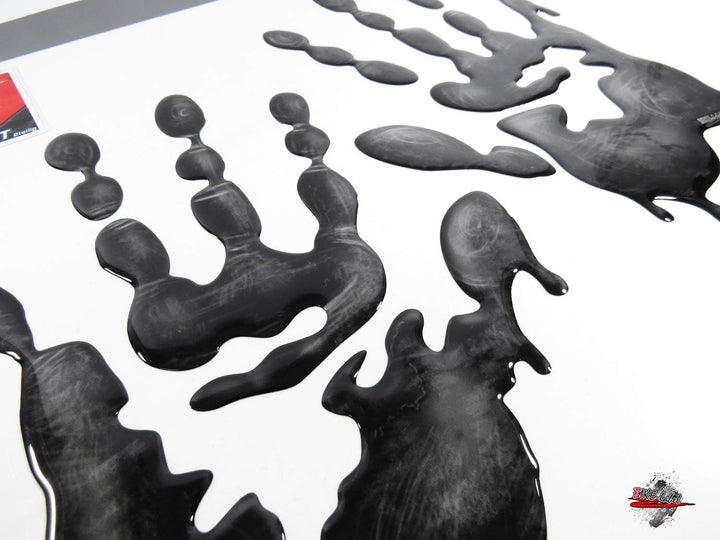 BIKE-label Tankpad Seitentank Motorrad Aufkleber Schwarze Hände Abdruck 800111