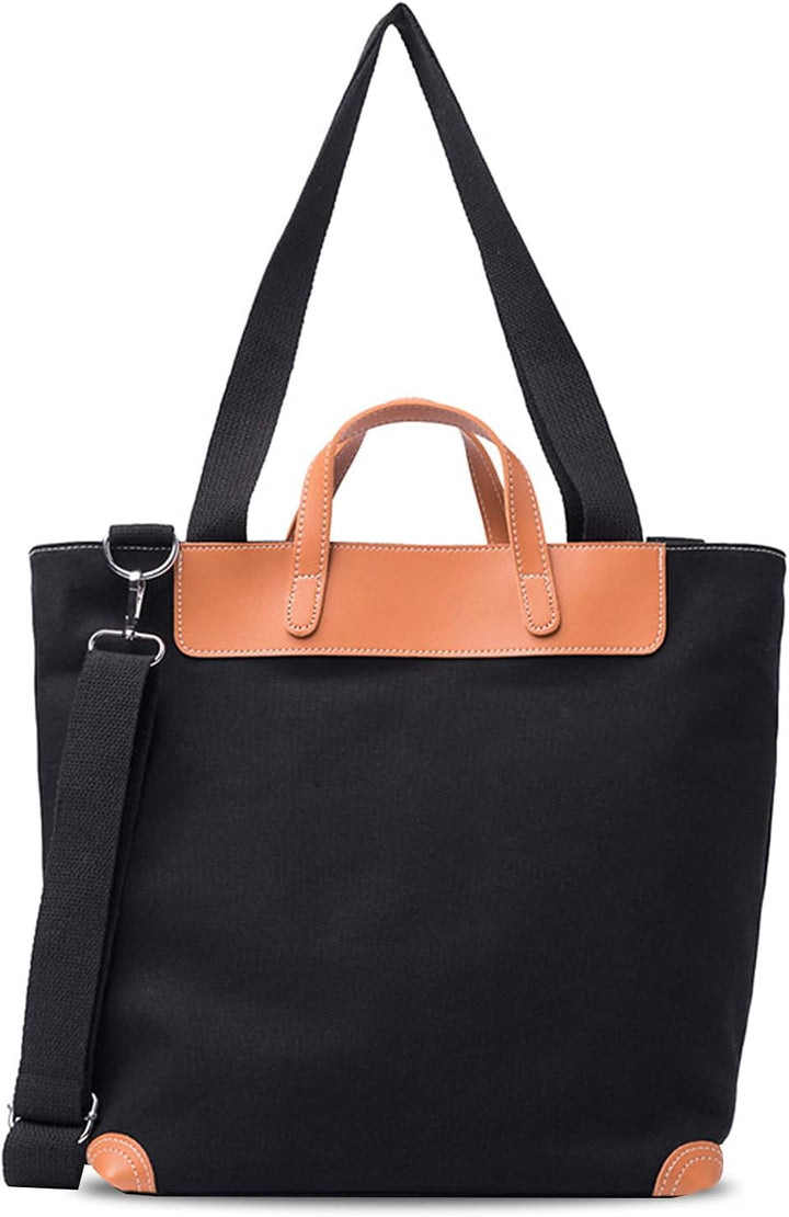 FANDARE Leichte Handtaschen Leinwand gross Schultertasche Damen Umhängetasche für 12.9 Zoll Laptopta