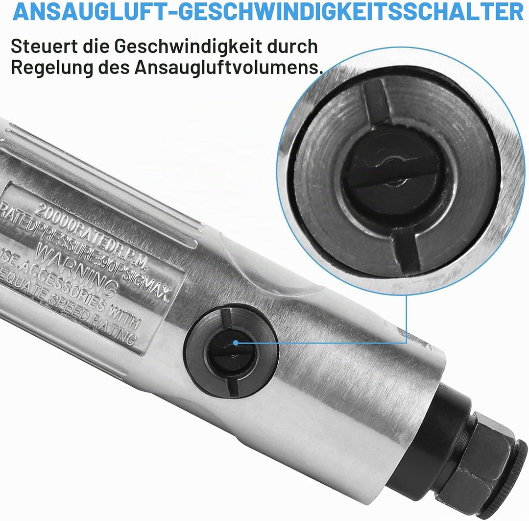 LALAGO Druckluftschleifer 90°,Druckluft Schleifer Winkelschleifer,Stabschleifer Druckluft mit 50mm K