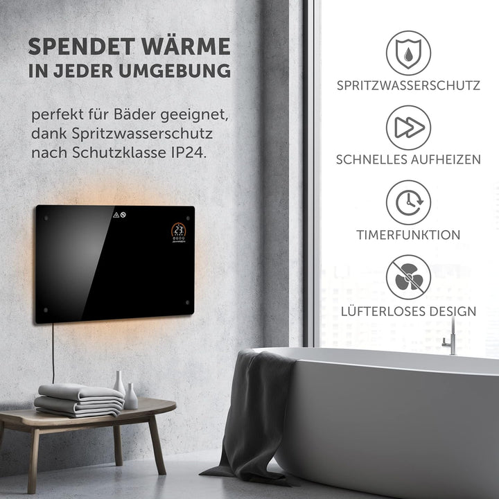 Elektroheizung mit Thermostat Aurora | Smart Home Heizung | Heizung elektrisch energiesparend | Elek