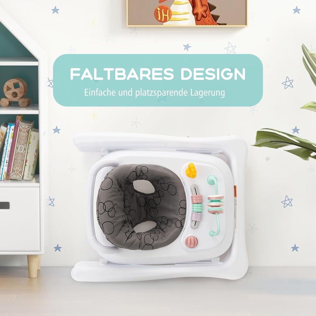 GOPLUS Baby Walker, 2 in 1 Lauflernhilfe & Schiebewagen mit Rädern, Überrollschutz, Verstellbaren Hö