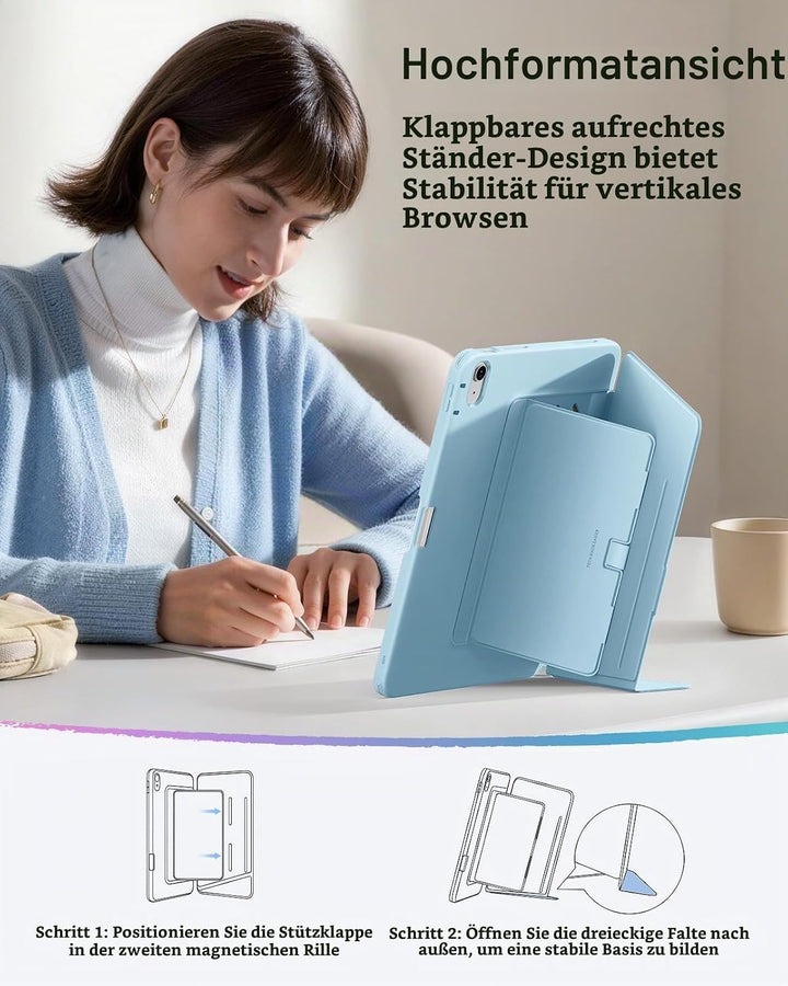ESR Hülle für iPad Air 13 Zoll (2026/2025/2024) M4/M3/M2, Vertikale Stand, Mehrere Standwinkel, Ultr