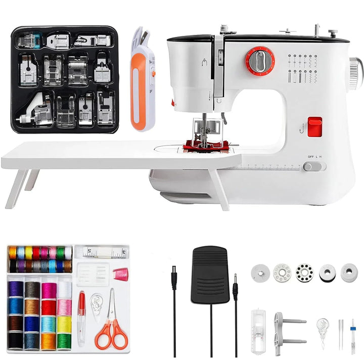 Dekaim FLSM-519 Nähmaschine, Elektrische Nähmaschine für Anfänger und Kinder, 12 Stichprogrammen, Fr