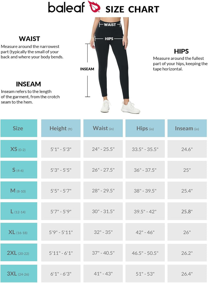 BALEAF Thermo Leggings Damen Winter Leggings high Waist Sportleggings mit Taschen Leggings yogahose