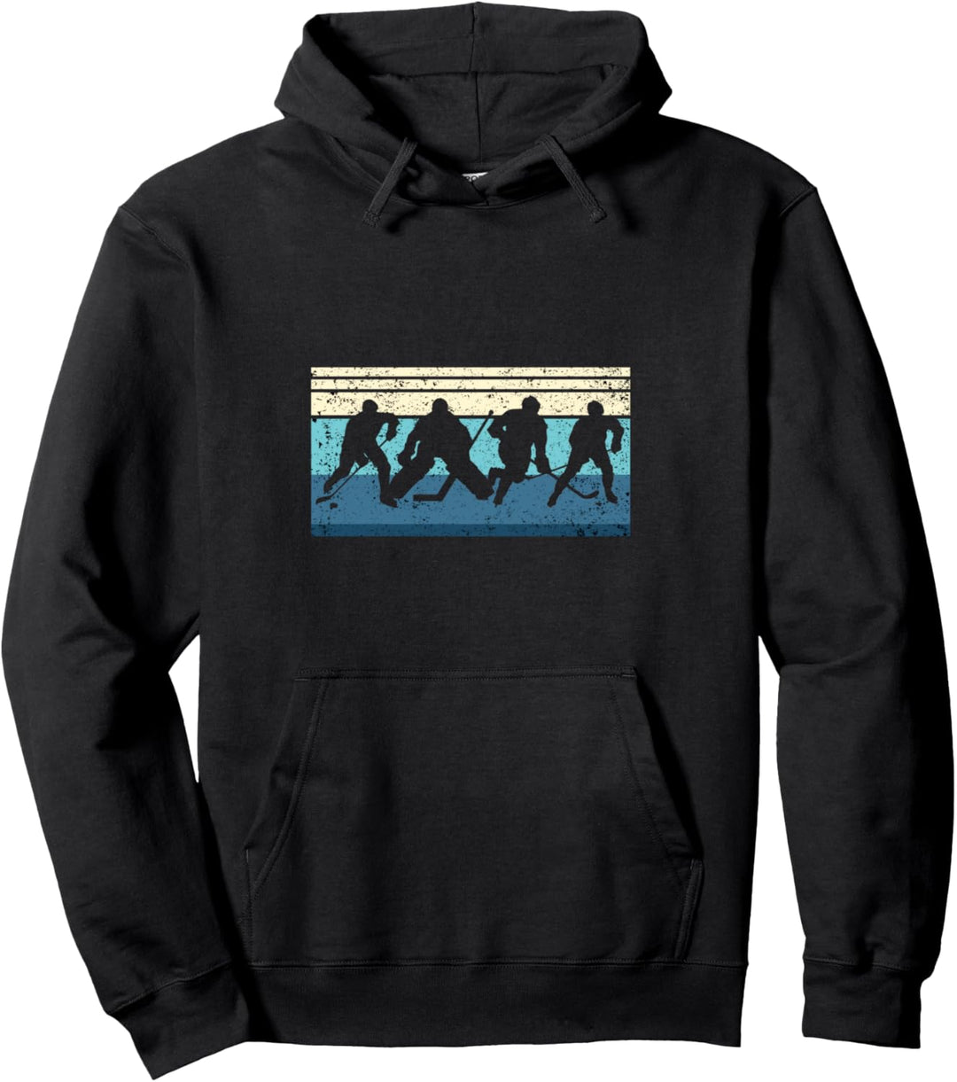 Eishockey schwarz Pullover Hoodie