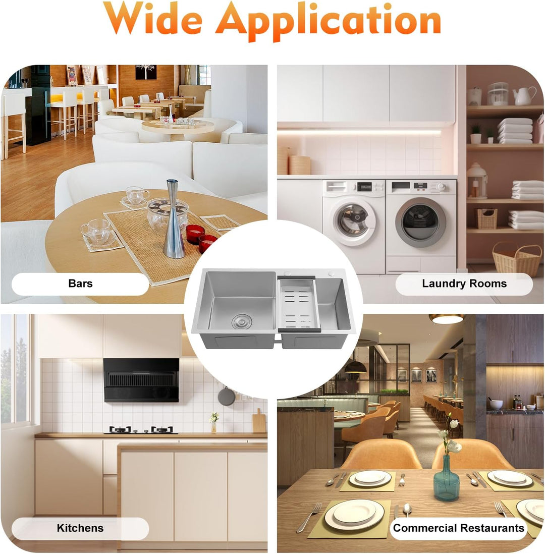 Küchenspüle Haushaltsspüle Spülbecken Einbauspüle Doppelwaschbecken Edelstahl Doppelbecken mit Abtro