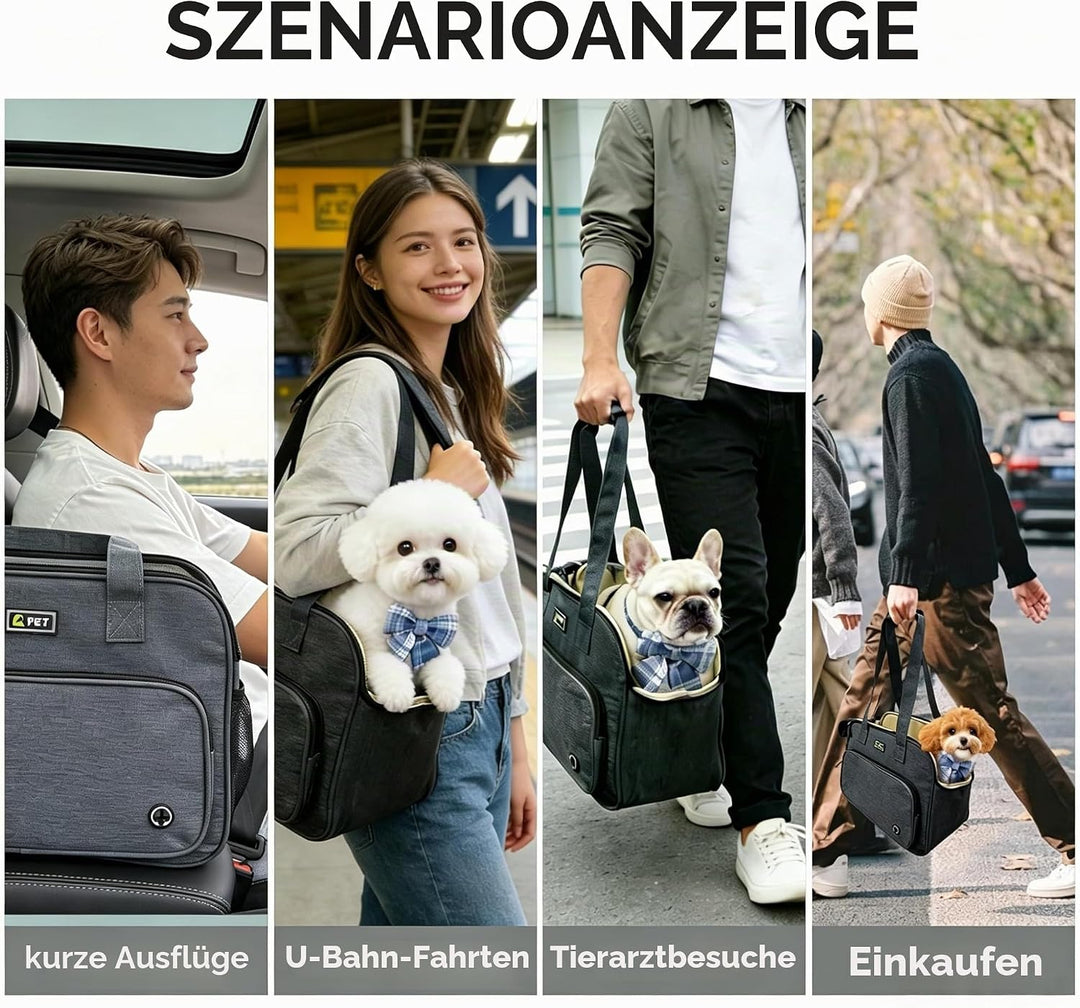 Hundetasche für Kleine Hunde und Katzen, Leichte &amp; Atmungsaktive Haustiertasche aus Oxford-Stoff mit