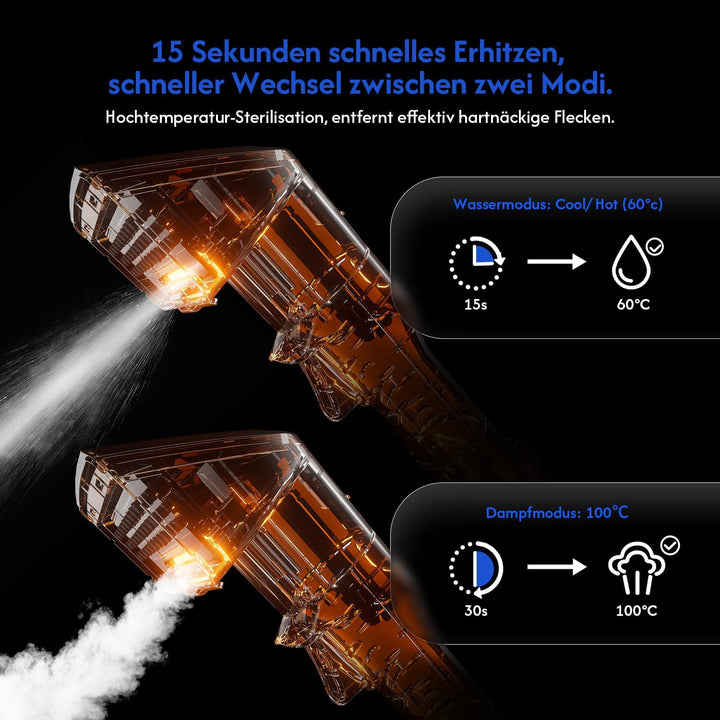 B Fluffyfresh Waschsauger, Dampfreiniger, Polsterreiniger-Gerät für Sofa, Teppich, Fenster, Auto, Na