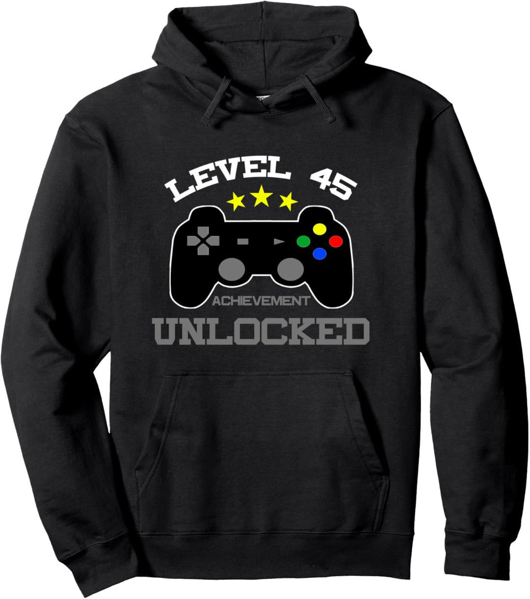 45. Geburtstag Design - Level 45 Leistung freigeschaltet Pullover Hoodie