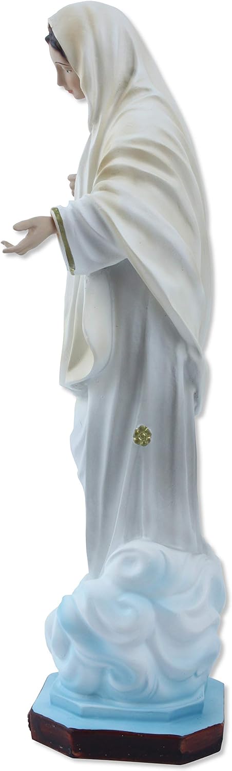 Proposte Religiose Madonna von Medjugorje aus Kunstharz, Höhe 30 cm, handbemalt.
