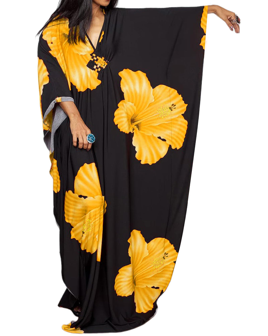 Bsubseach Kaftan Kleider für Damen Solid Satin Urlaub Caftan Loungewear Cover Ups für Bademode, C-ge