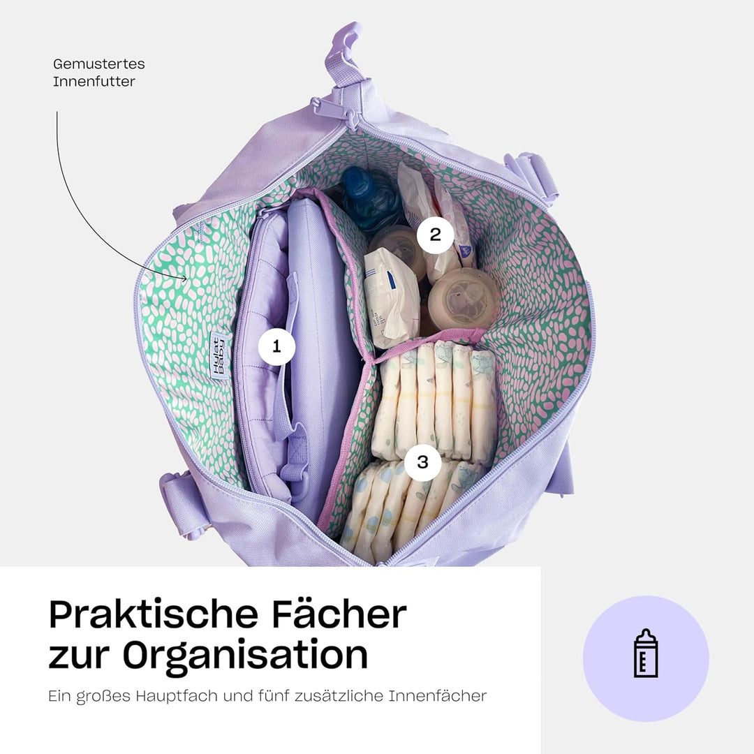 Hylat Baby Wickeltasche mit Wickelunterlage und Baumwolltasche - moderne Tasche für Windeln und Kind