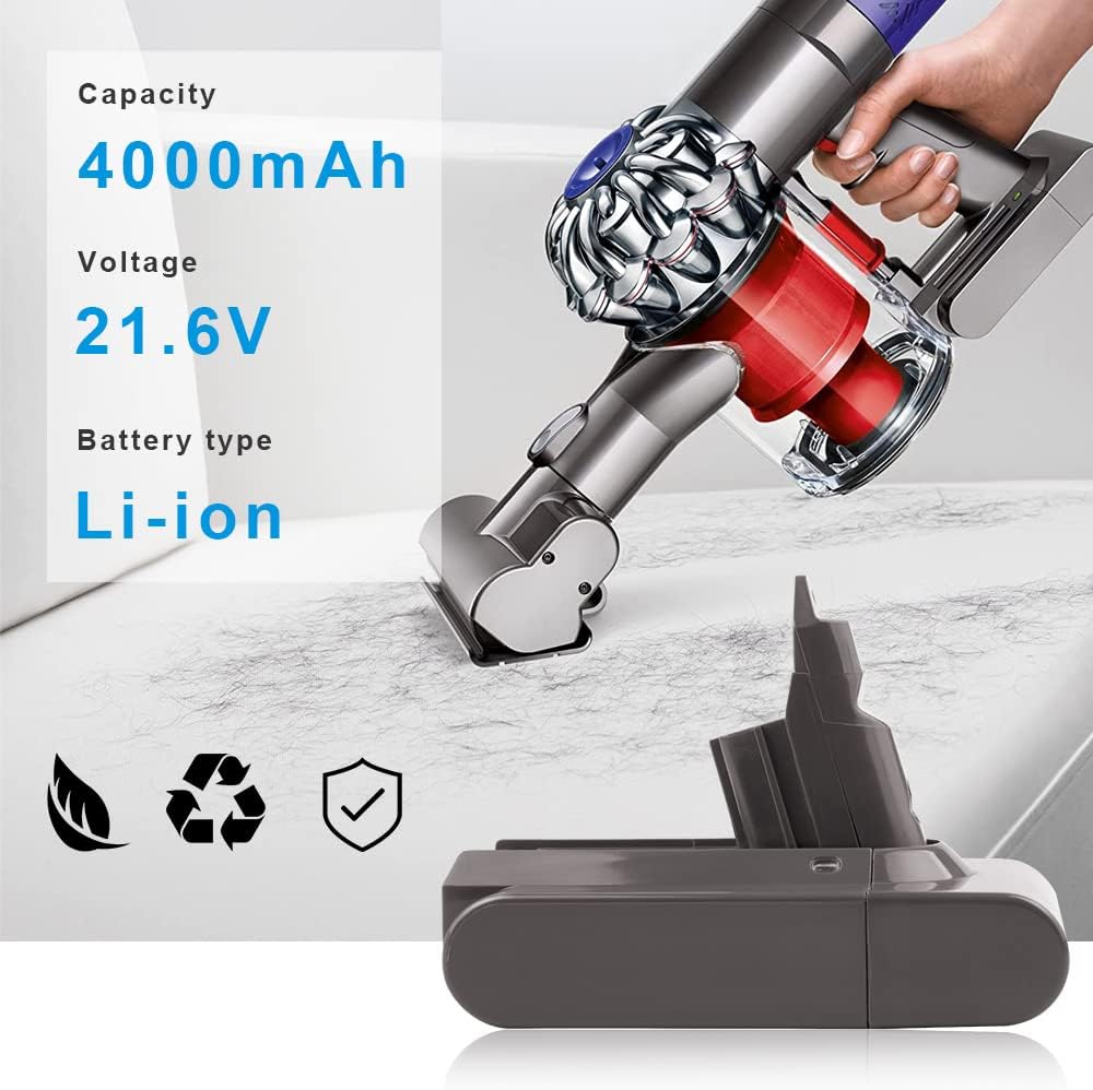 LabTEC DC62 Akku 21.6 V 4000 mAh Ersatz für Dyson V6 Akku DC58 DC59 DC61 DC62 DC72 DC74 SV03 SV04 SV