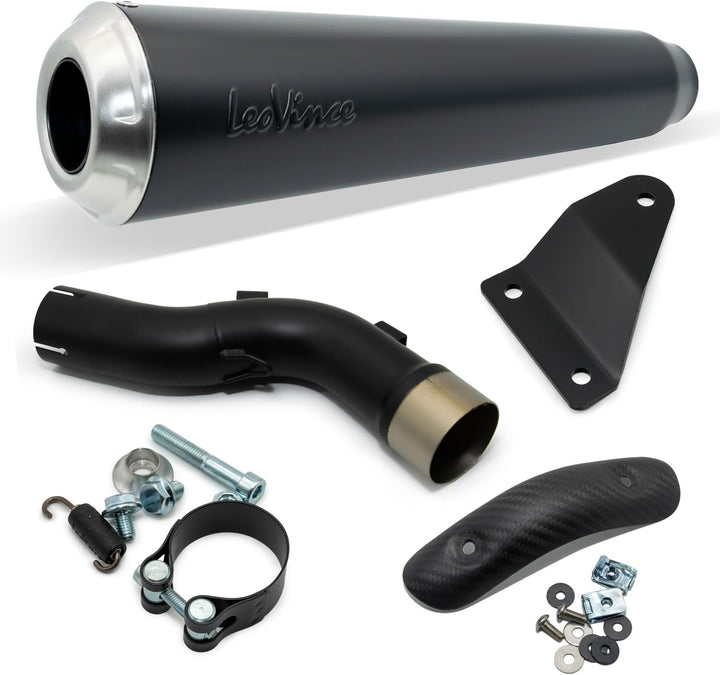 Endschalldämpfer LeoVince SLIP-ON CLASSIC RACER Black Edition, Edelstahl schwarz, mit Zulassung für