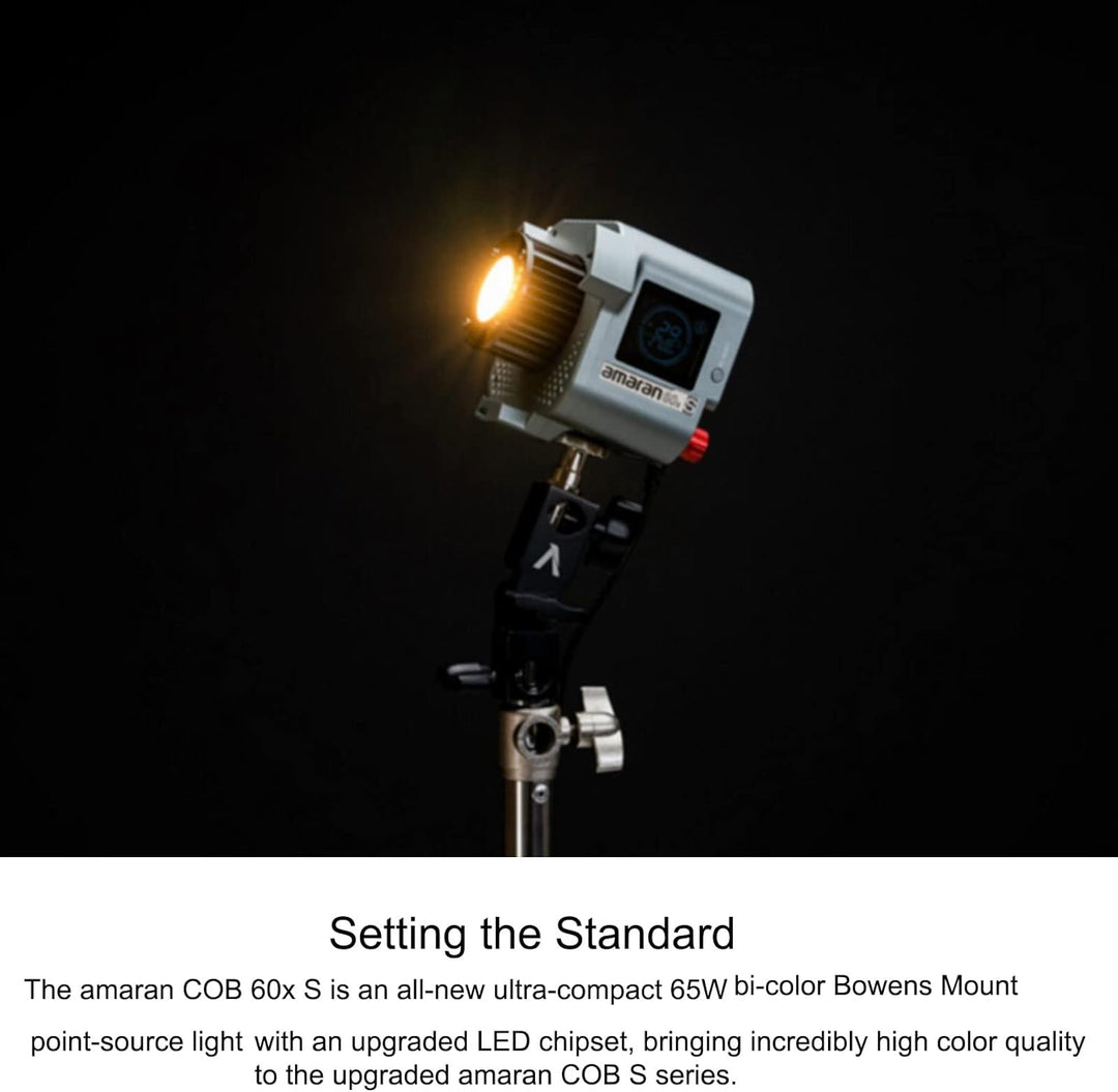 Aputure Amaran 60x S LED Videoleuchte 65W Ausgang Bi-Color 2700k-6500k mit Bowens Mount App Control