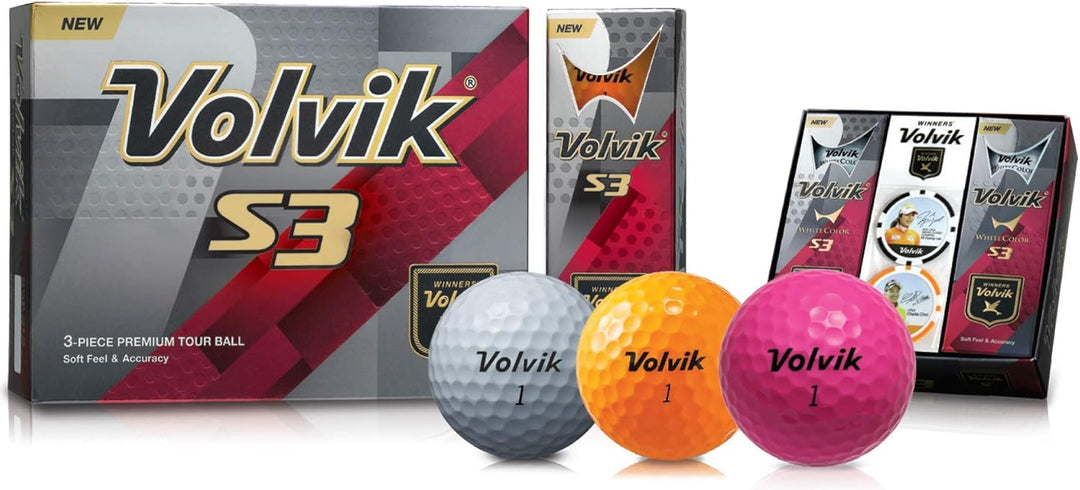 Volvik S3 Golfball 12-A Pack Orange, 12-A Pack Orange