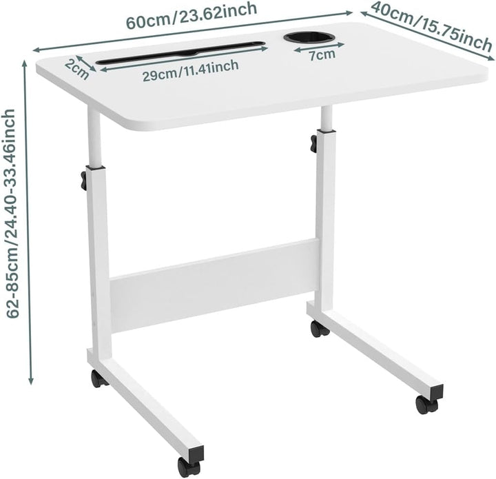 PIPIPOXER 60x40cm Laptoptisch höhenverstellbarer Schreibtisch Computertisch mobiler Laptop-Schreibti