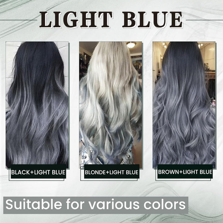 RUNATURE Bonding Extensions Echthaar HellBlau Bonding Haarverlängerung U Tip 35cm Remy Keratin Exten
