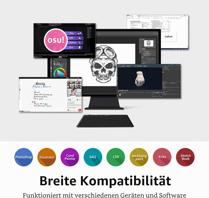 GAOMON S620 Stifttablett mit 4 Tasten und Stift, geeignet für Remote Arbeiten & Lernen, Ideal für OS