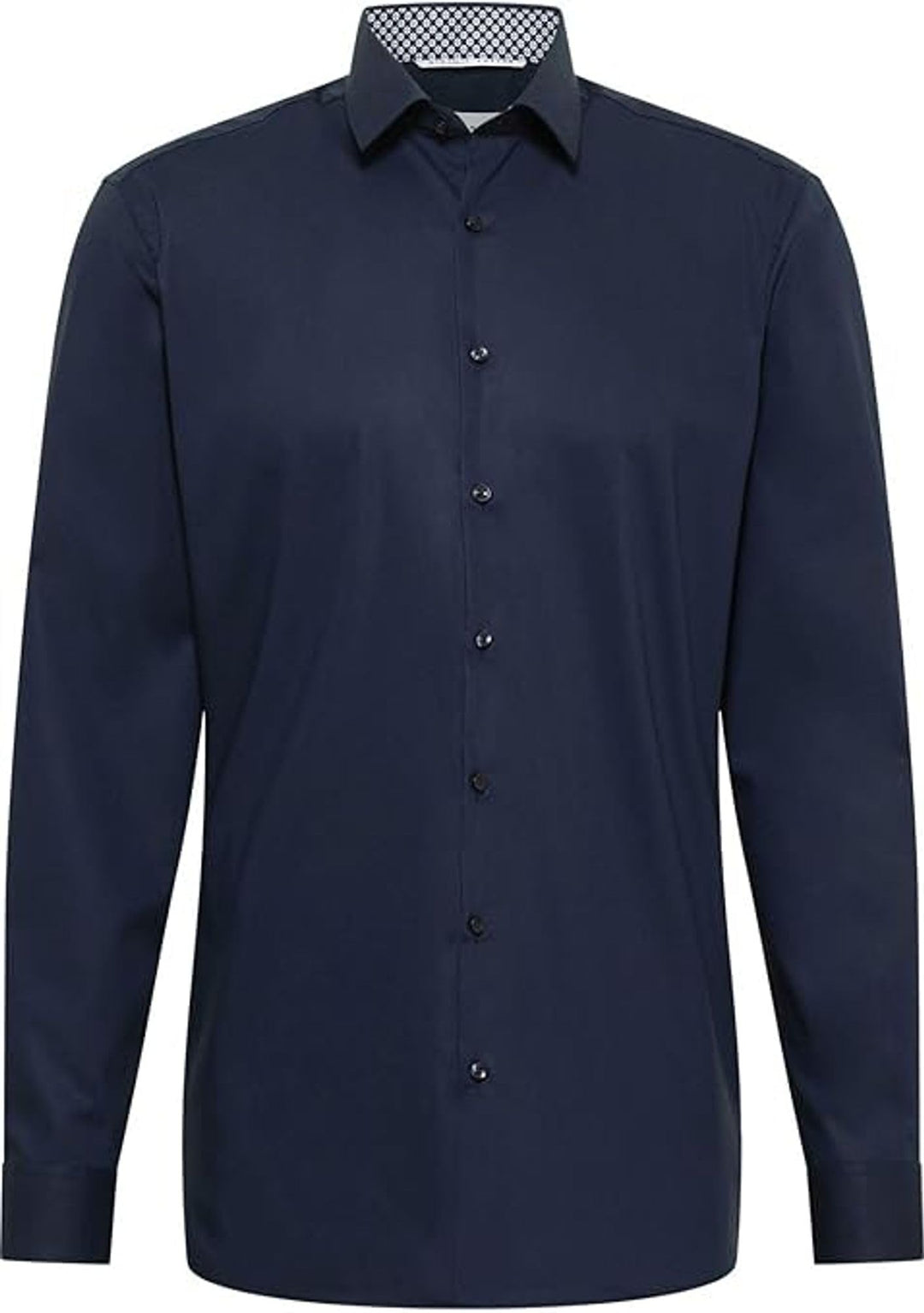 ETERNA Langarm Hemd COMFORT FIT Pinpoint unifarben mit Classic Kent Kragen 50 Dunkelblau, 50 Dunkelb