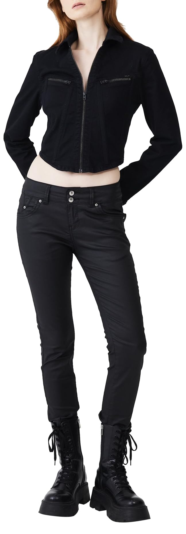 LTB Jeans Damen Molly M Jeans 24W / 28L Black Coated Wash 2835, 24W / 28L Black Coated Wash 2835