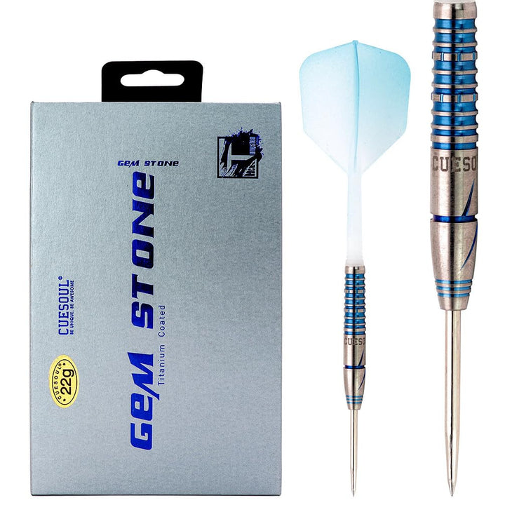 CUESOUL PINK/BLAU/GRÜN GEM Stone 21g/22g Stahlspitze 90% Tungsten Dart Set mit Uniformity Titanium C
