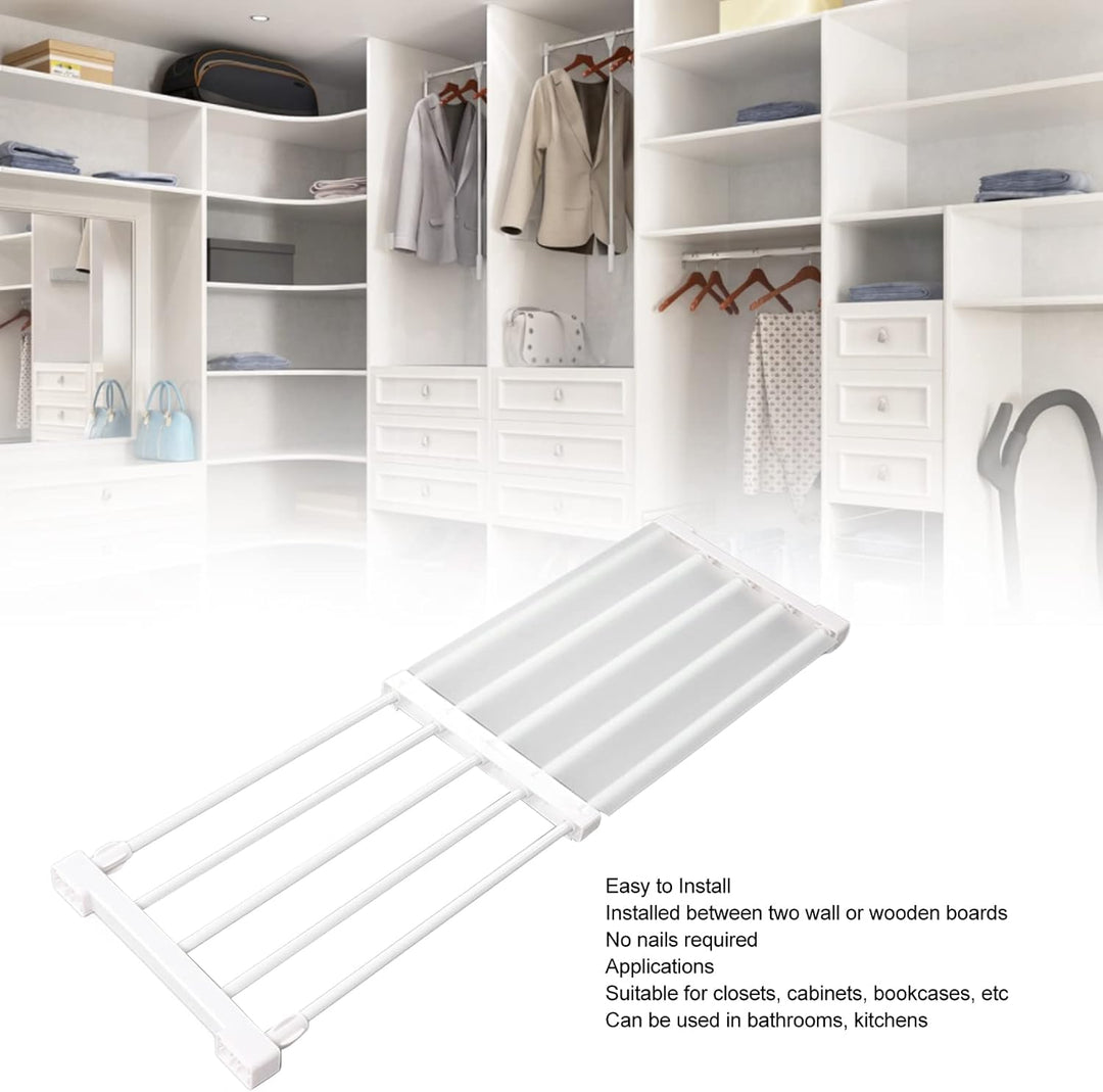 Mumusuki Closet Tension Shelf Rod, Metal Storage Rack Cabinet Organizer DIY Divider Separator Shelfs