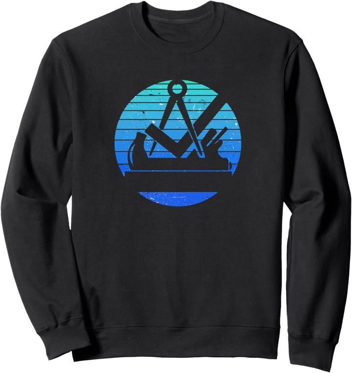 Traditionelles Zunftwappen Tischler Schreiner Retro Blau Sweatshirt