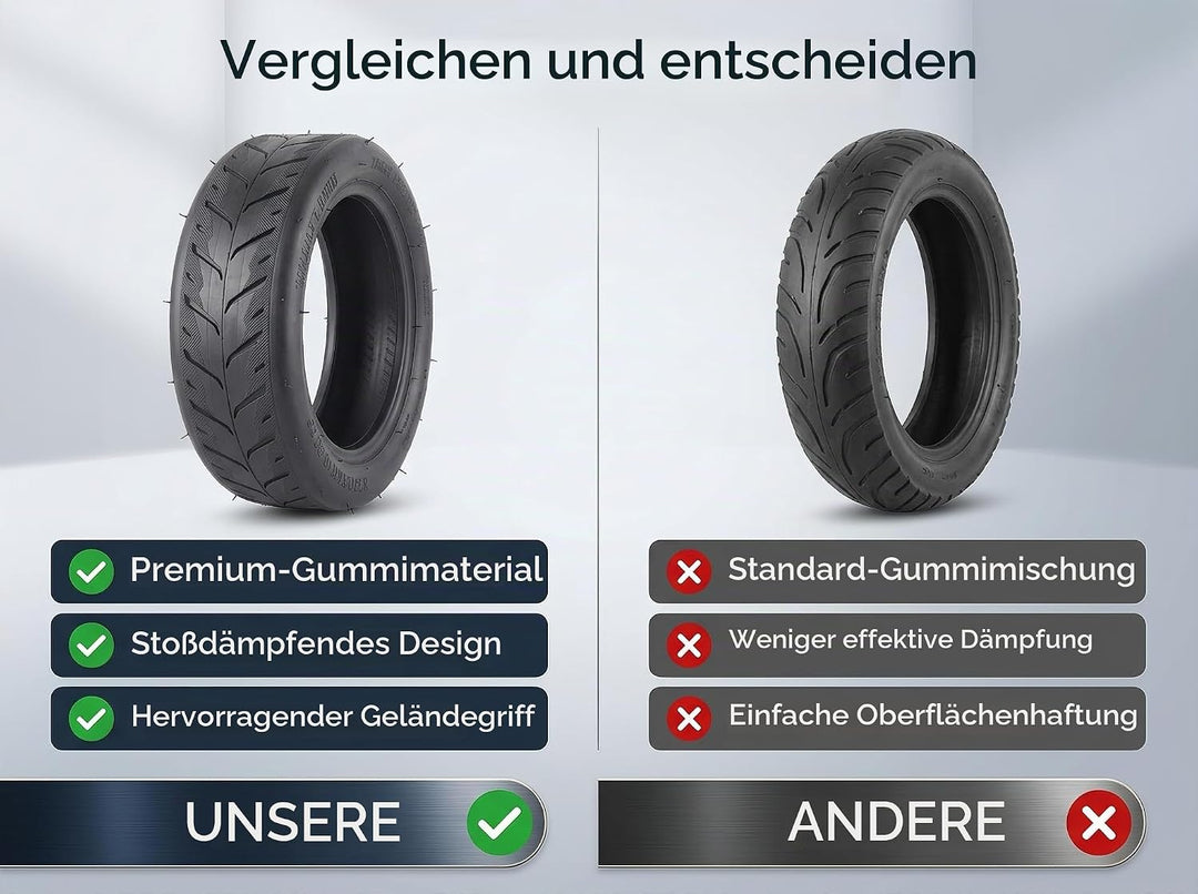 50/75 6,1 Elektro-Scooter-Reifen, Vollreifen, Elektro-Scooter, Vollreifen, Gummirillen, Hervorragend