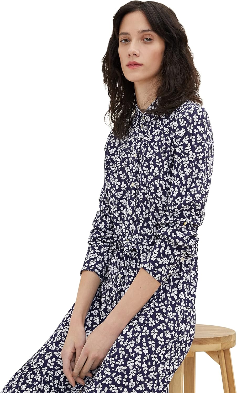 TOM TAILOR Damen Kleid mit Muster 46 31118 - Navy Floral Design, 46 31118 - Navy Floral Design